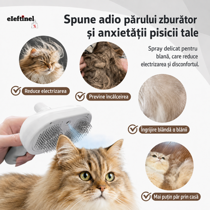 Perie cu Ceață Fină pentru Câini și Pisici, cu Auto-Curățare