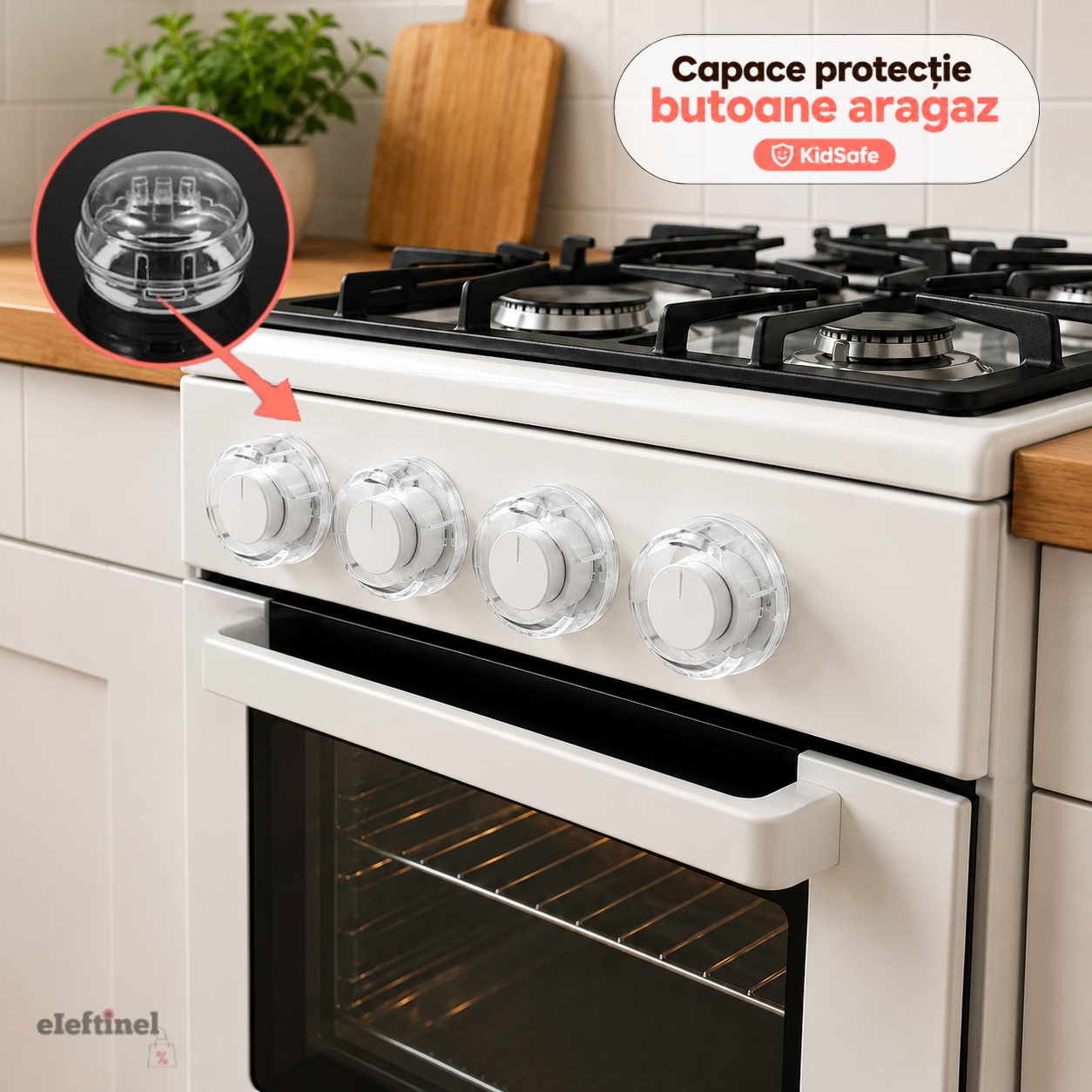 Capace protecție butoane aragaz KidSafe
