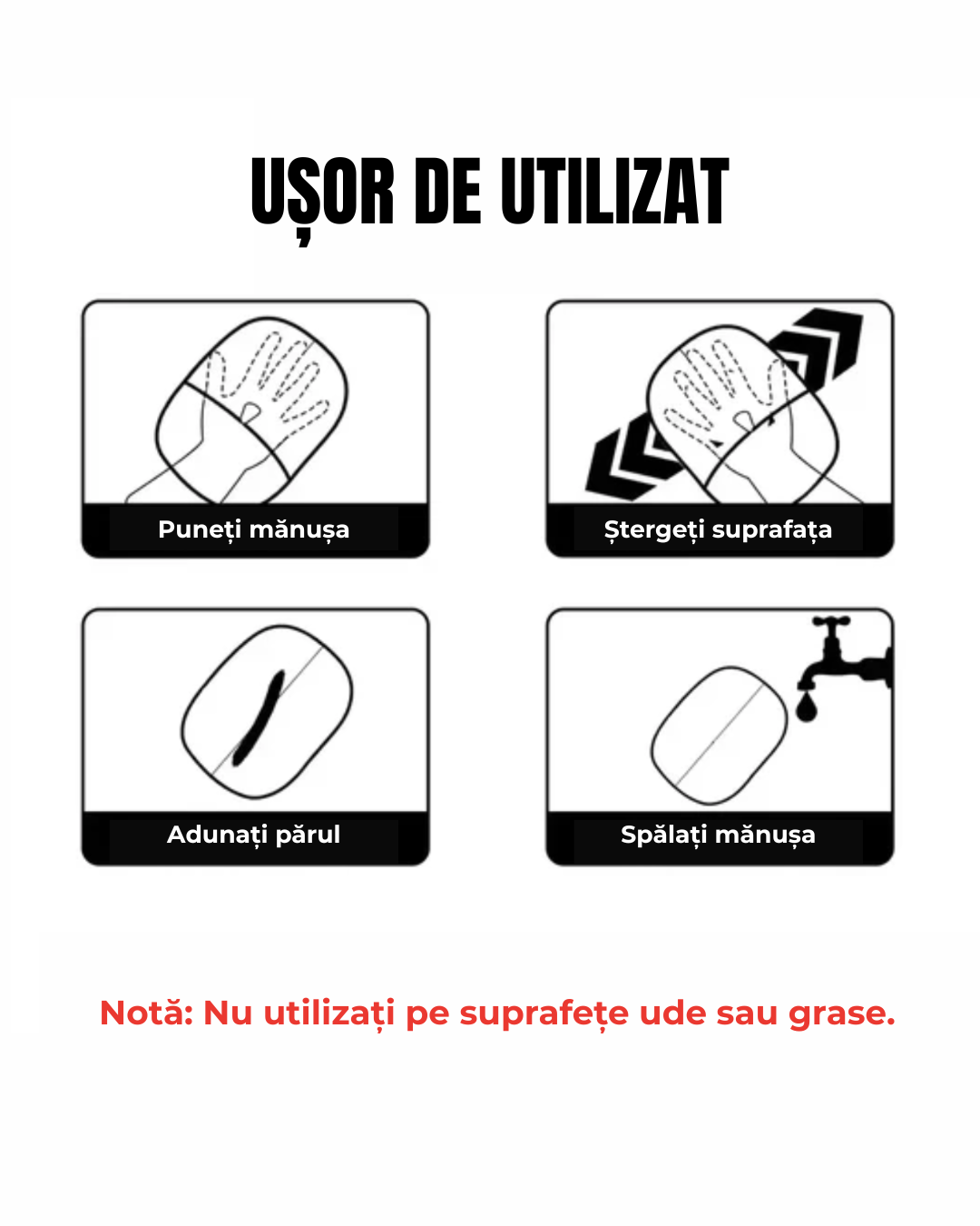 Mănușa Super-Clean pentru îndepărtarea părului de animale